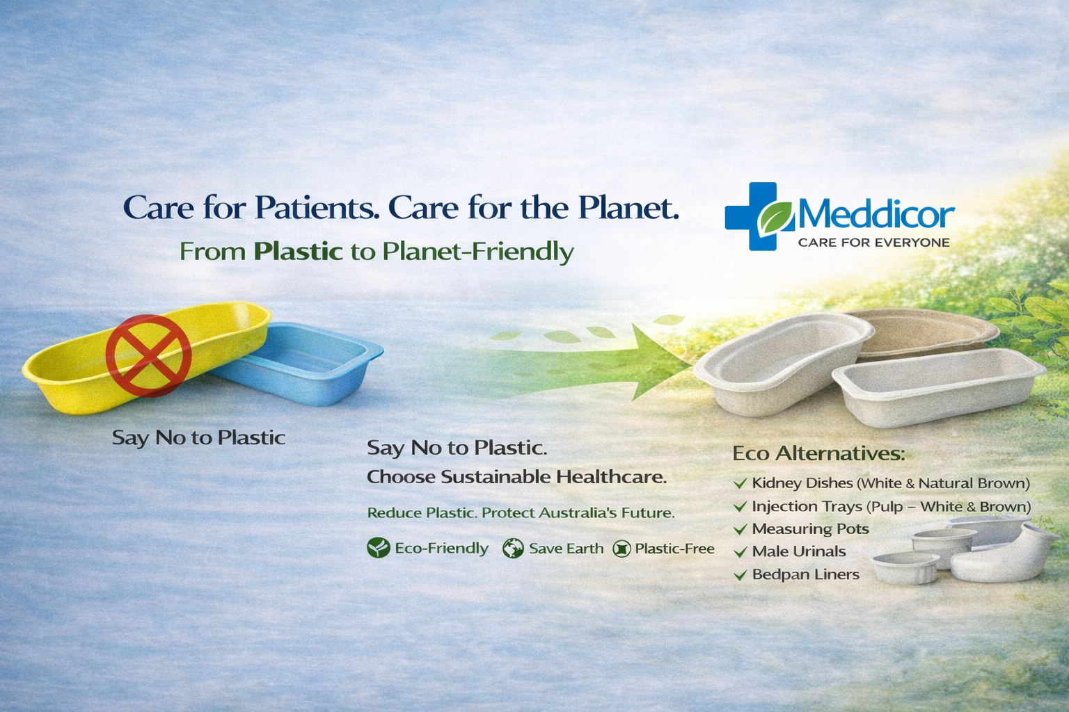 No plastic- Biodegradable eco product poster  