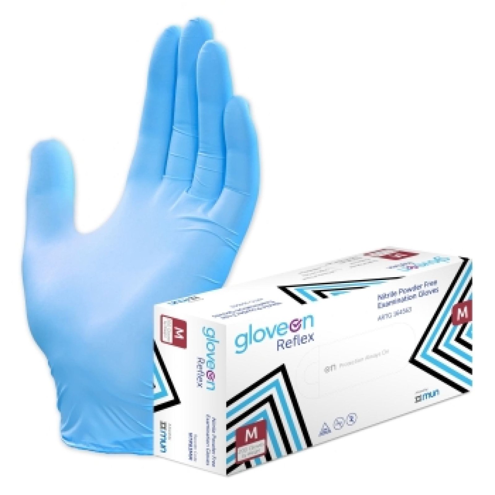 Reflex Nitrile Examination Gloves – Powder-Free X-Large   Mun Medical 