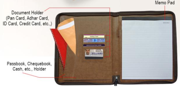 A4 Conference Folder - Premium Synthetic Leather Document Folders