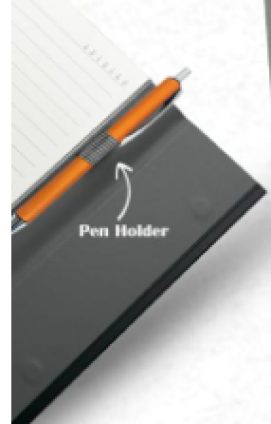 A5 Office Notebook Diary- Phone Pocket-  Black Leather Diaries