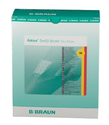 Askina DresSil Border Dressing – 7.5 × 7.5cm 