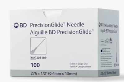 BD Hypodermic Needle 27G x 13mm (1/2) BD