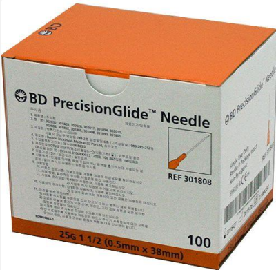 BD Precision Glide Hypodermic Needle 25G X 38mm Orange BD
