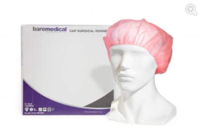 CAP BERET DISP THEATRE  FLUID-RESIST- RED BareMedical