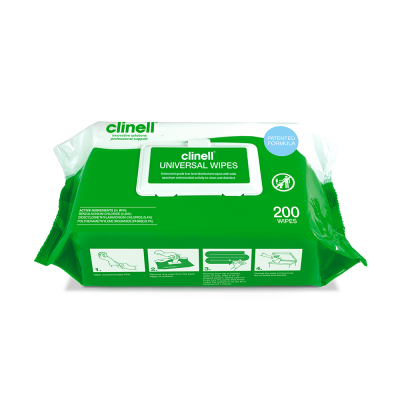 Clinell Universal Disinfectant Wipes – Packet 200 Hygiene Wipes