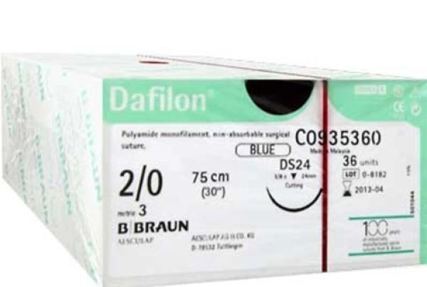 Dafilon 2-0 24mm RC 75cm Suture Non Absorbable