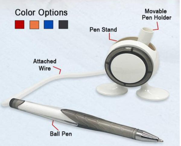Desk Pen with Stand - Black Stylus Pens