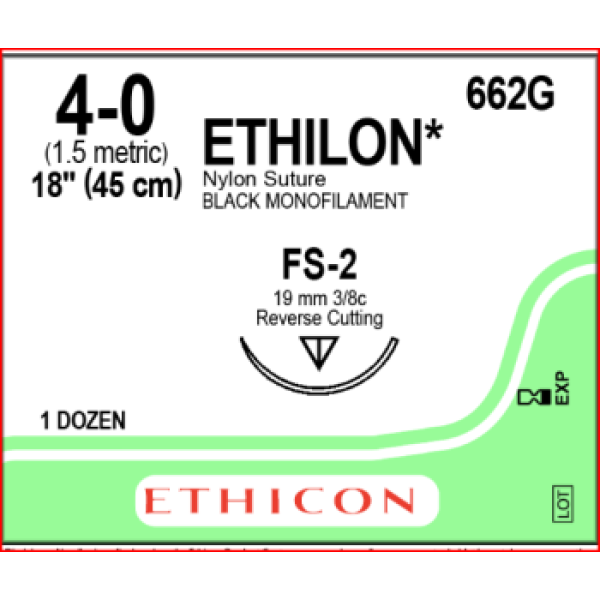 Ethilon 4-0 19mm FS-2 45cm Suture Nylon Sutures