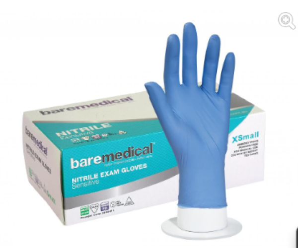 GLOVE EXAM NITRILE Extra Small BareMedical