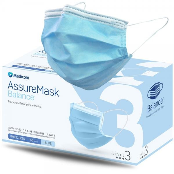  Level 3 Blue Face Mask With Earloop  Hospital Requirements
