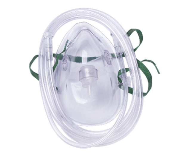 Oxygen Mask - Adult Elongated Shape Clear Mask 210cm Clear Tubing Oxygen Mask