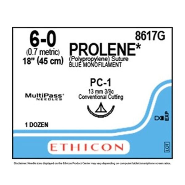 Prolene 6-0 13mm PC-1 45cm Blue Non Absorbable