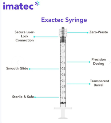 Syringe Exactec 1ml Low Dead Space Luer Lock Syringes – Luer Lock